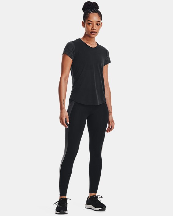 Damen UA Streaker Jacquard T-Shirt, Black, pdpMainDesktop image number 2